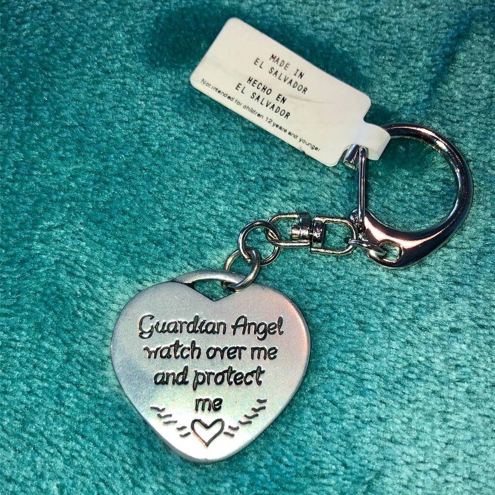 NWT 😇 Silver Guardian Angel Keychain